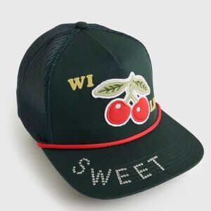 NWT MOTHER 10-4 Trucker Hat in Wild Cherries